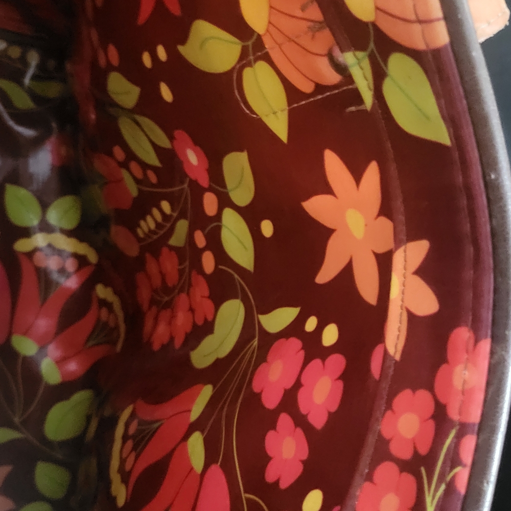 Consuela Coral and Purple Embroidered Floral Tote - Picture 9 of 10
